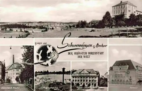 AK / Ansichtskarte 73984646 Schwenningen__Neckar_Villingen-Schwenningen_BW Panorama Groesste Uhrenstadt der Welt Uhrenfabriken Neckar-Ursprung Rathaus