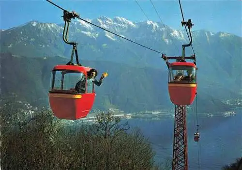 AK / Ansichtskarte  Melide_Lago_di_Lugano_TI Funivia Melide_Carona Vista sul Monte Generoso 