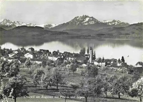 AK / Ansichtskarte  Oberwil_ZG am Zugersee mit Pilatus und Alpen