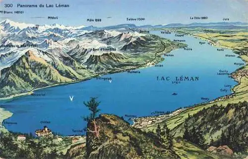 AK / Ansichtskarte  Lac_Leman_Genfersee_GE Panoramakarte