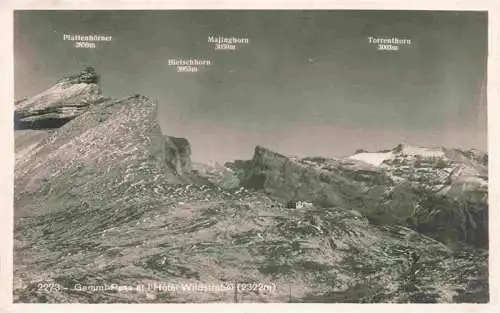 AK / Ansichtskarte  Gemmipass_2322m_VS Hotel Wildstrubel mit Plattenhoerner Rietschhorn Malinghorn Torrenthorn