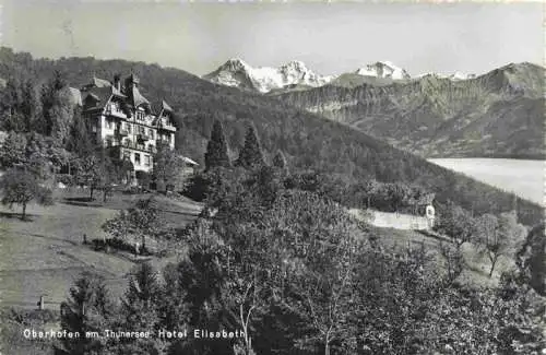 AK / Ansichtskarte  Oberhofen_Thunersee Hotel Elisabeth Panorama