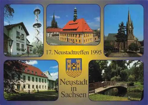 AK / Ansichtskarte 73985128 Neustadt_Sachsen 17. Neustadttreffen Historische Gaststaette Goetzingerhoehe Aussichtsturm Rathaus Kirche Schuetzenhaus Stadtpark