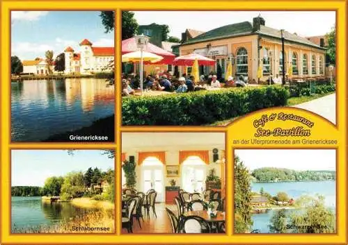 AK / Ansichtskarte 73985369 Rheinsberg_Brandenburg Cafe Restaurant See Pavillon Gaststube Terrasse Grienericksee Schlabornsee Schwarzer See