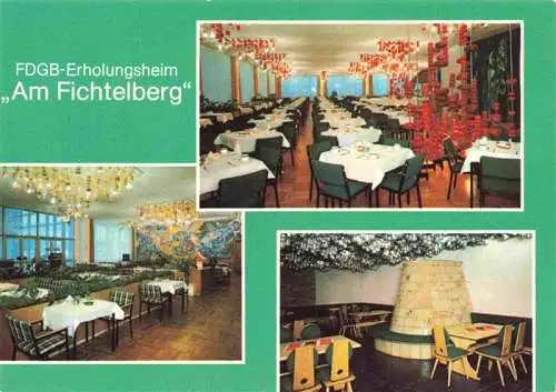 AK / Ansichtskarte 73985539 Oberwiesenthal_Erzgebirge FDGB Erholungsheim Am Fichtelberg Speisesaal Urlaubercafe Steigerzimmer