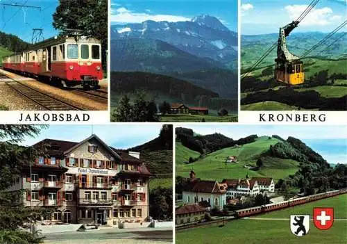 AK / Ansichtskarte  Gonten_IR Senioren-Residenz Jakobsbad Kurhotel Eisenbahn Bergbahn Alpenpanorama