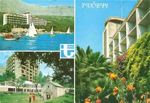 AK / Ansichtskarte 73985763 Tucepi_Makarska_Croatia Hotel Strand Segeln Kapelle