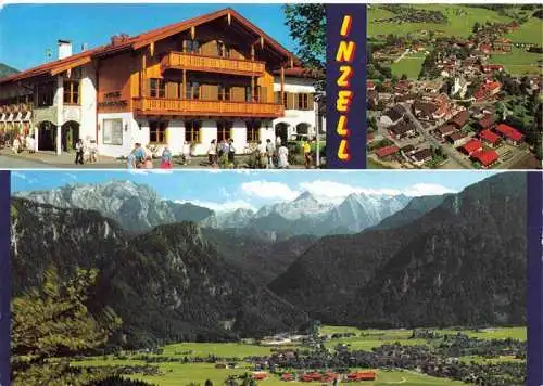 AK / Ansichtskarte 73985800 Inzell mit seinem Gebirgspanorama Ortszentrum Hotel Luftaufnahme