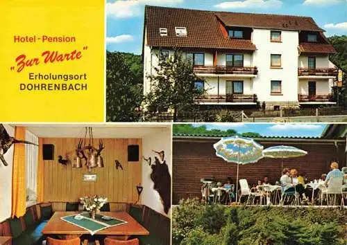 AK / Ansichtskarte 73985861 Dohrenbach_Witzenhausen Hotel Pension zur Warte Terrasse