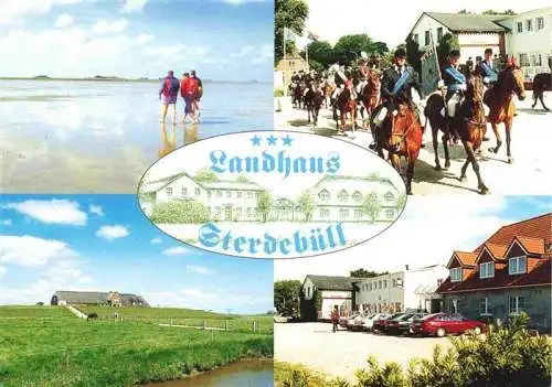 AK / Ansichtskarte 73985877 Sterdebuell_Bordelum Akzent-Hotel Landhaus Sterdebuell Wattwanderung Hallig Festumzug Ritt