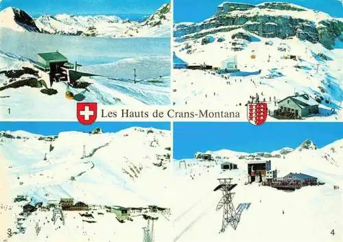 AK / Ansichtskarte  Crans-Montana_VS Restaurant et Glacier de la Plaine Morte Restaurant et cabane Restaurant et champs de ski de Cry-d'Err Restaurant et telepherique de Ballalui