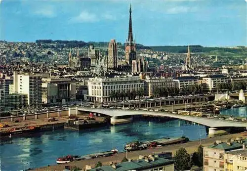 AK / Ansichtskarte  ROUEN_76 Pont Jeanne d'Arc La Cathédrale les églises St Maclou et St Quen