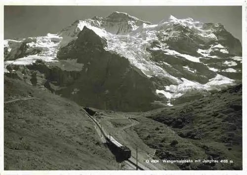 AK / Ansichtskarte  Wengen__BE Wengernalpbahn mit Jungrau Berner Alpen