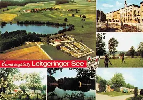 AK / Ansichtskarte 73986214 Tittmoning_Salzach Campingplatz Leitgeringer See Luftaufnahme Ortszentrum