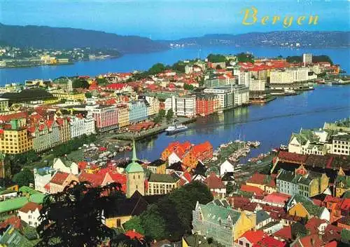 AK / Ansichtskarte 73986459 Bergen_Norwegen Panorama Blick ueber die Stadt