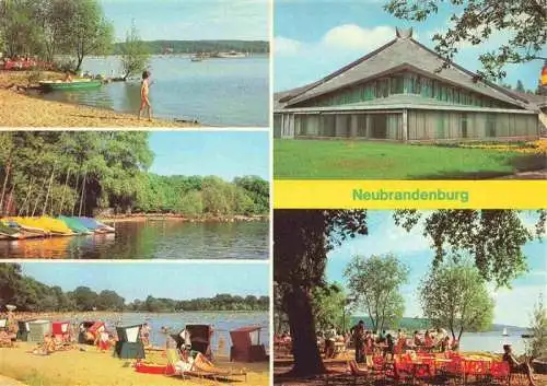 AK / Ansichtskarte 73986776 Neubrandenburg Kulturpark Tollensesee Bootshafen Freibad Stadthalle HOG Badehaus