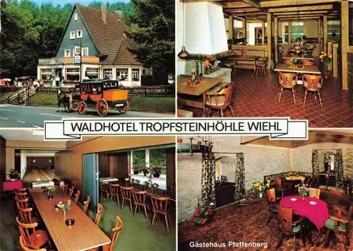 AK / Ansichtskarte 73986784 Wiehl_Oberbergischer_Kreis Waldhotel Tropfsteinhoehle Postkutsche Gaestehaus Pfaffenberg