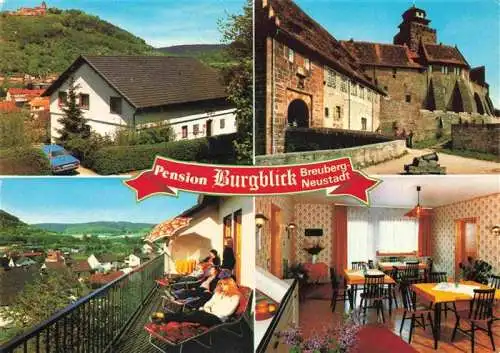 AK / Ansichtskarte 73986984 Neustadt_Breuberg_Odenwald Pension Burgblick Gaststube Balkon Burg