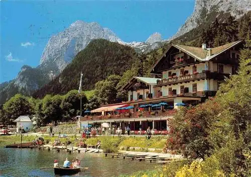 AK / Ansichtskarte 73987080 Hintersee_Berchtesgaden Seehotel Gamsbock mit Reiteralpe