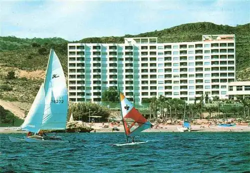 AK / Ansichtskarte 73987106 Villajoyosa Hotel Euro Tennis Strand Segeln Windsurfen Ansicht vom Meer aus