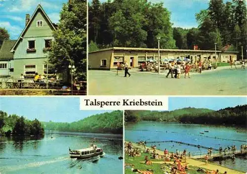 AK / Ansichtskarte 73987330 Kriebstein Talsperre HOG Ladenstrasse Stausee mit MS Sachsen Freibad