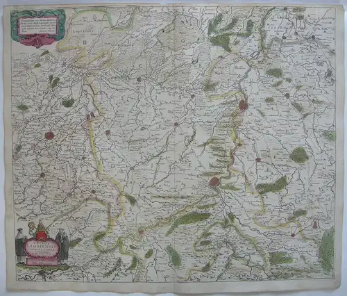 Lüttich Belge Wallonien altkolor Orig Kupferstichkarte Mercator Hondius 1627