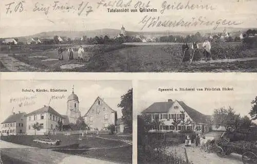 AK Geilsheim Wassertrüdingen Mittelfranken Bäckerei Bickel gel 1909