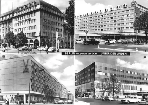 AK, Berlin Mitte, Unter den Linden, vier Abb., 1967