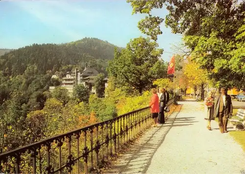 AK, Schwarzburg Kr. Rudolstadt, Schloßweg, belebt, 1981