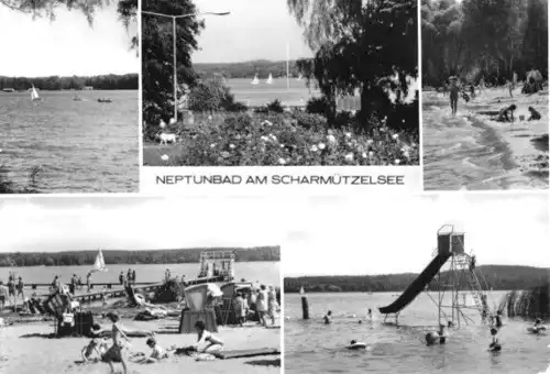 AK, Bad Saarow - Pieskow, Neptunbad, fünf Abb., 1978