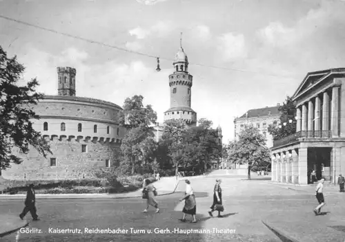 AK, Görlitz, Kaisertrutz, Reichenbacher Turm und Theater, 1964