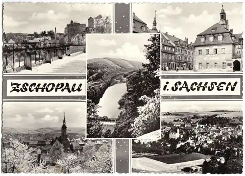 AK, Zschopau Sa., fünf Abb., gestaltet, 1965