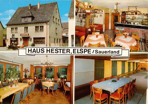 AK, Elspe Sauerland, Haus Hester, vier Abb., um 1975