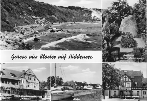 AK, Insel Hiddensee, Kloster, fünf Abb., 1969