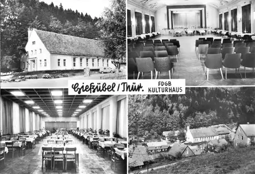 AK, Gießübel Thür., FDGB-Kulturhaus, vier Abb., 1973