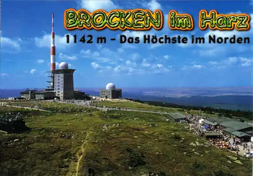 AK, Brocken, Gipfelbebauung, belebt, um 1992