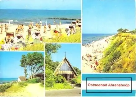 AK, Ostseebad Ahrenshoop, 4 Abb., u.a. Kirche, 1981