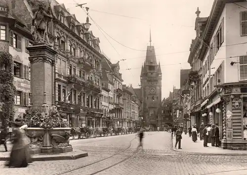 AK, Freiburg im Breisgau,  Kaiserstr., 1913, Reprint um 1970, Echtfoto