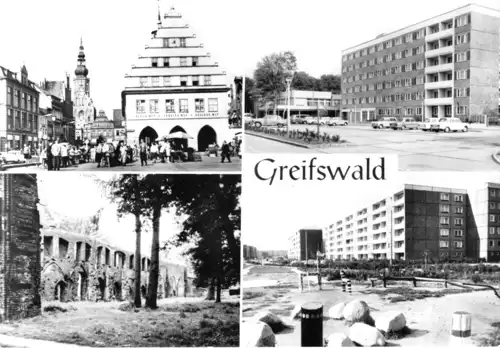 AK, Greifswald, vier Abb., 1977