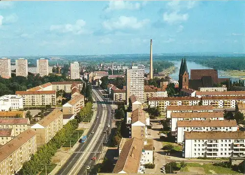 AK, Frankfurt Oder, Blick auf die Karl-Marx-Str., 1986