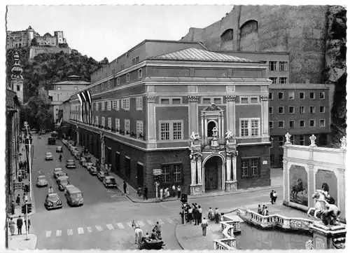 AK, Salzburg, "Neues Festspielhaus", Straßenansicht, 1961