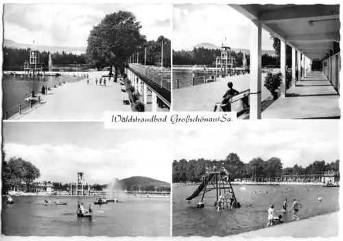 AK, Großschönau Sachs., Waldstrandbad, vier Abb., 1960