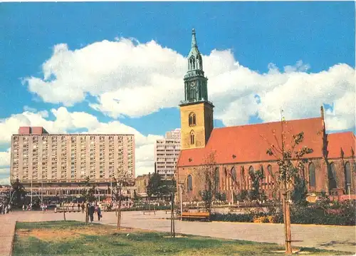 AK, Berlin Mitte, Partie mit Marienkirche, 1972