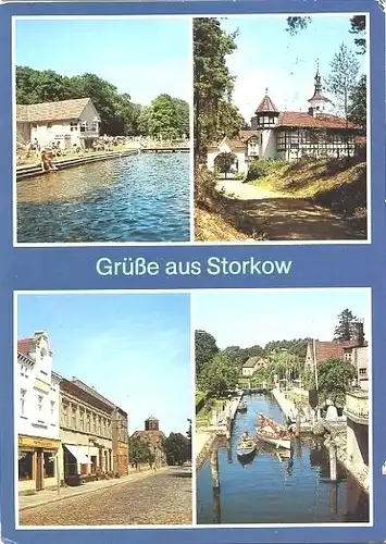 AK, Storkow Kr. Beeskow, 4 Abb., Schleuse, ca. 1989