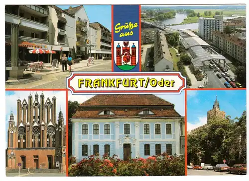 AK, Frankfurt Oder, fünf Abb., gestaltet, um 1993