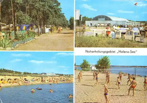 AK, Frankfurt Oder, Naherholungsgebiet "Helene-See", vier Abb., 1980