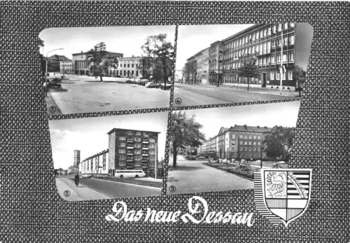 AK, Dessau, vier Abb.," Das neue Dessau", 1965