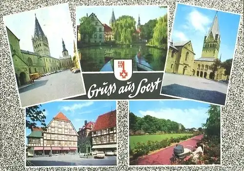 AK, Soest, 5 Abb., Stadtteilansichten, ca. 1975