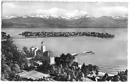 AK, Bad Schachen und Lindau Bodensee, Luftbild, 1957