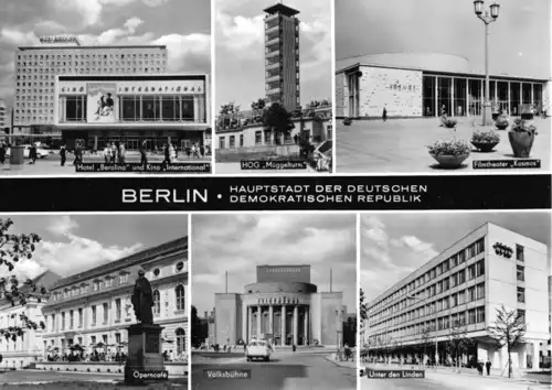 AK, Berlin, Hauptstadt der DDR, sechs Abb., Version 2, gestaltet, 1969